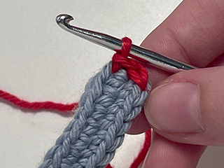 crocheting around a chain step 5