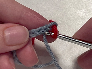 crocheting into chain step 3