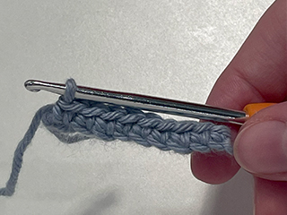 crocheting into chain step 6