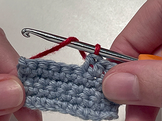 half double crochet step 1