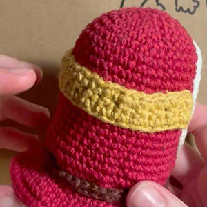 mask band sewn to body