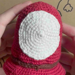mask sewn to body